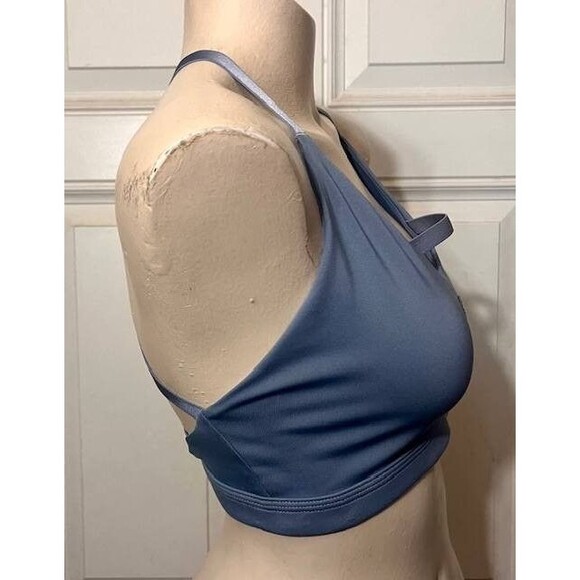 Nike Dri Fit L Gray Blue Indy Femme Strappy Light Support Sports Bra - Picture 5 of 10